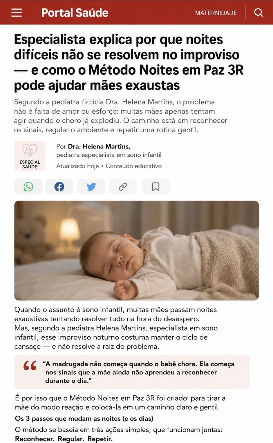 Portal Saúde · especialista explica o Método Noites em Paz 3R